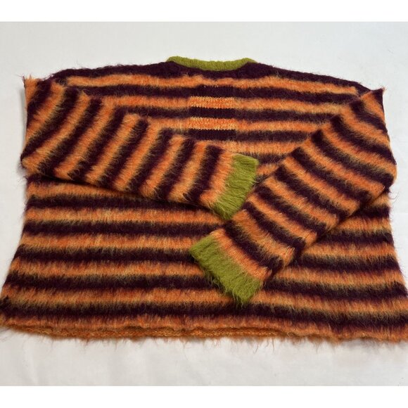 Brain Dead Blurry Lines Alpaca Crew Knit in Orange Multi - Picture 5 of 5